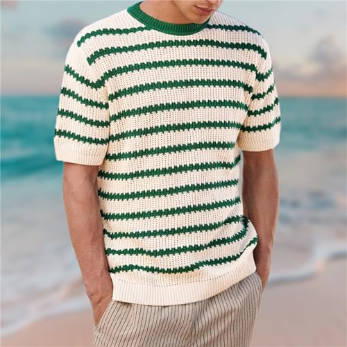 Mens Short Sleeve Sweaters Summer Knit Tops Crewneck Casual Business Dressy Blouses Spring Summer Outfit for Men2