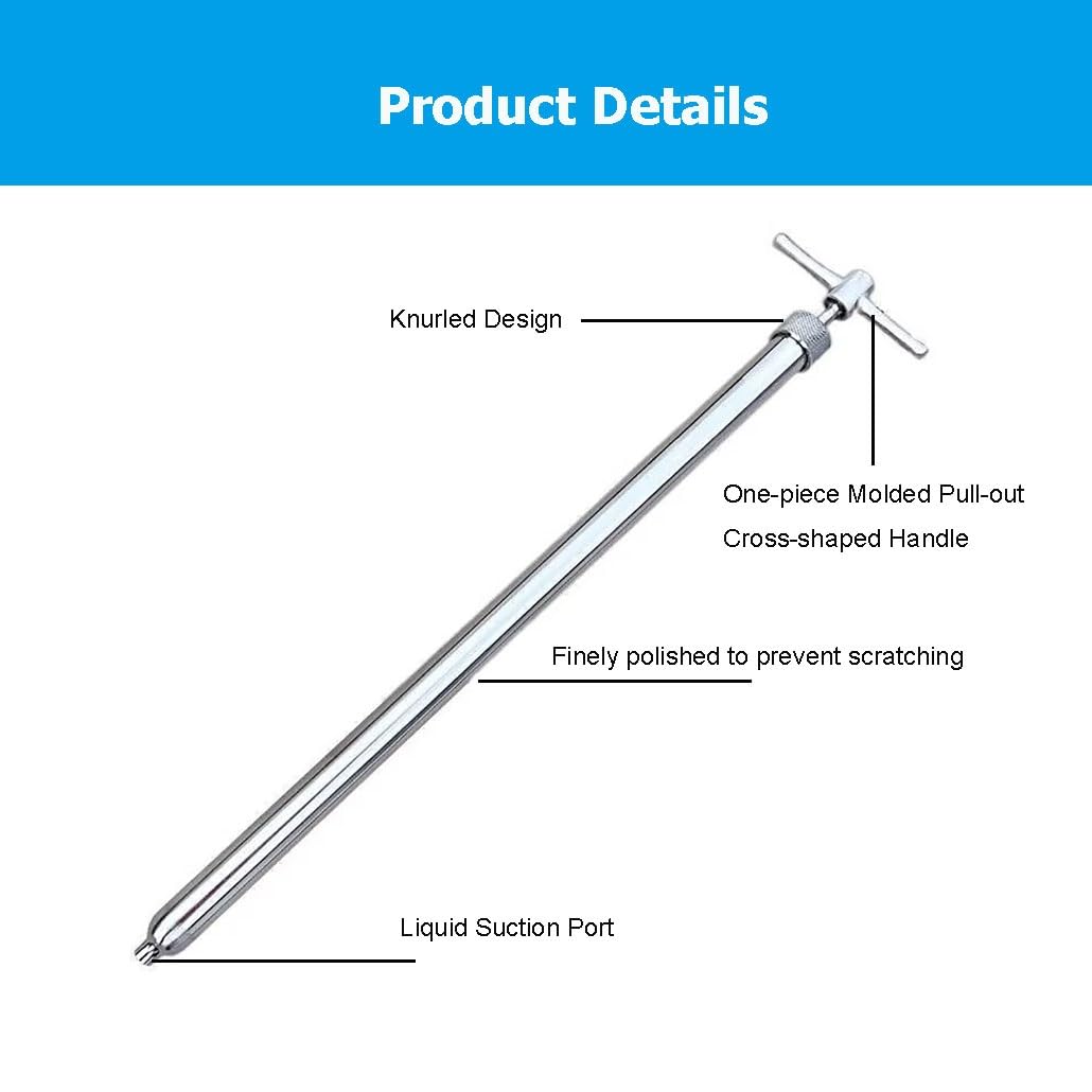 Muestreador de bidones, 0,5/0,7/1/1,5 m, acero inoxidable 304. Sonda extraíble para la toma de muestras de líquidos. Diseñada para extraer muestras bidones(0.7m/2.3'-250ml)