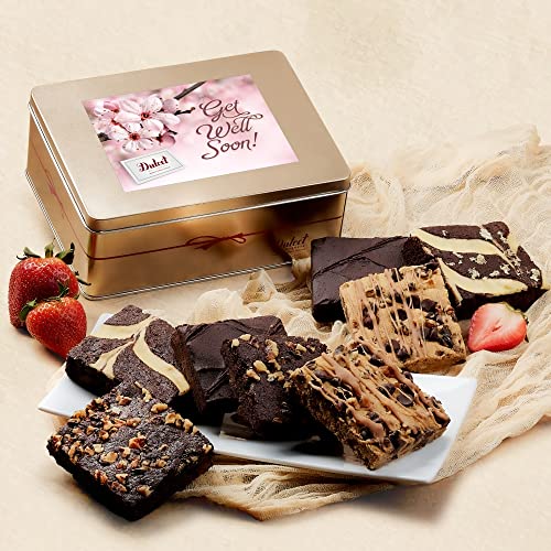 Dulcet Gift Baskets Get Well Chocolate Fudge Brownie Assortment Baked Snacks- Cheese- Fudge- Walnut- Chocolate Chip- Great Gift for Men, Women, Spouse, Friend, Grandmother, Co-worker, Boss, Students, Sister or Brother.