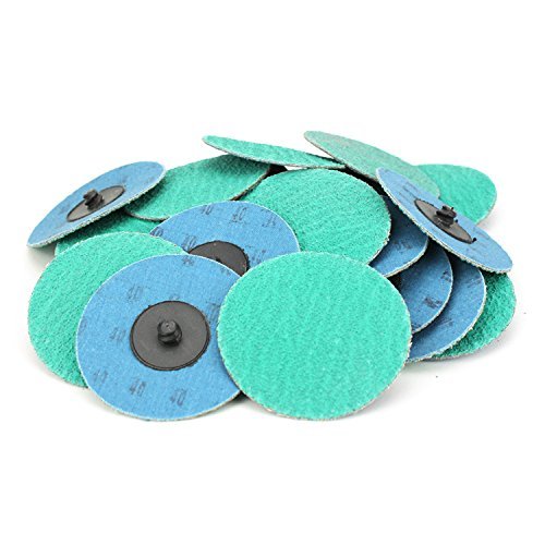 BHA Green Zirconia with Grind Aid Quick Change Sanding Discs Type R Male Roll On, 3" (40 Grit) - 25 Pack