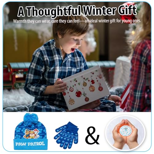 Image of Nickelodeon Paw Patrol Boys Winter Hat and Mitten or Glove Set (Age 2-7)