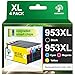 GREENSKY 953XL Ink Cartridges Multipack High Yield Remanufactured for HP 953 XL Ink Compatible With HP OfficeJet Pro 7720 7740 8710 8720 8715 8210 8725 Printers (Black Cyan Magenta Yellow, 4 Pack)