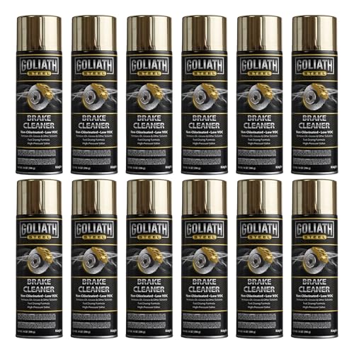 Kogler Goliath Steel Non-Chlorinated Brake Cleaner Spray Low-VOC Fast-Drying Brake Parts Degreaser Removes Grease Oil & Brake Dust 14 oz Case of 12