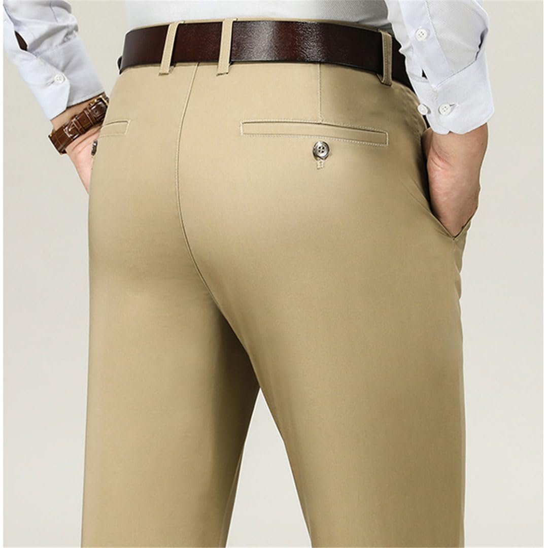 Vogrtcc Pantalones De Traje De Oficina para Hombre, Pantalones Formales Ajustados Ajustados para Negocios, Pantalones De Talla Grande