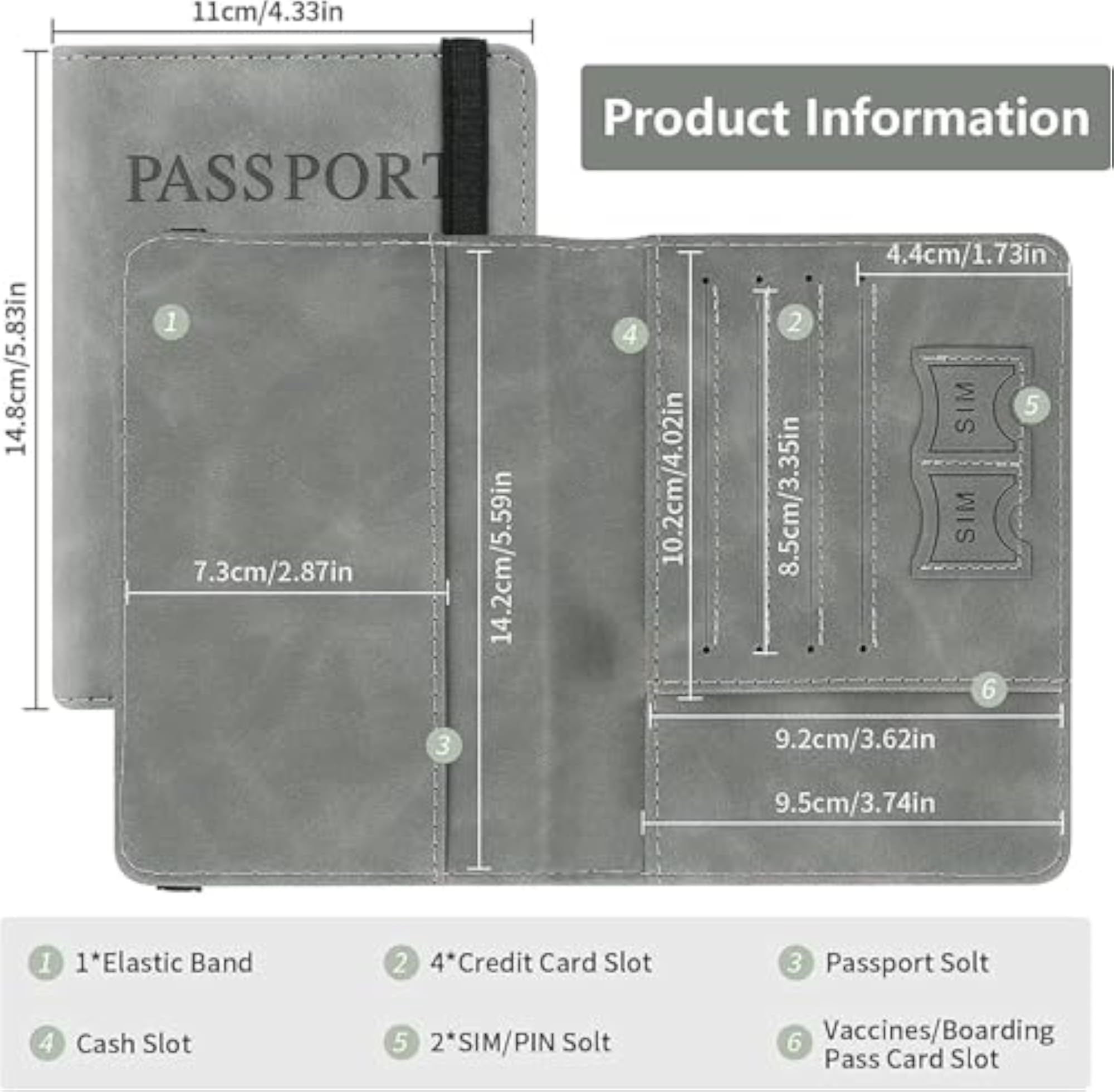 Unisex Travel Passport Wallet Organiser
