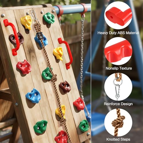 image for TOPNEW 20 PCS Rock Climbing Holds for Kids, Rock Wall Holds with 6.56 