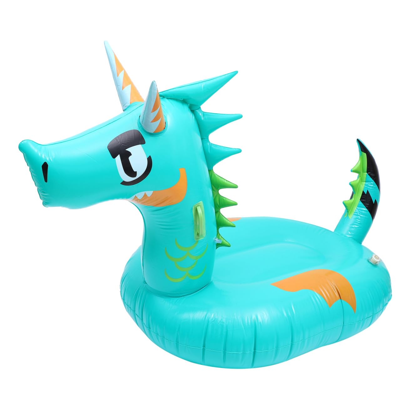 Grünes Aufblasbares Drachen Schwimmbett aus PVC für Erwachsene | Leicht und Tragbar, Kreative Drachenform, Wasserliege mit Zufälliger Griff Farbe Zufällige Farbe