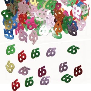 PARTY DISCOUNT Zahlenkonfetti Ziffern | Zahl 65 | Streuteile 14g Bunte Tischdeko Partydeko Geburtstag Jubiläum Hochzeit…