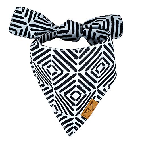 Remy+Roo Dog Bandanas - 4 Pack | Monochrome Set | Premium Durable Fabric | Unique Shape | Adjustable Fit | Multiple Sizes Offered (Small) #TOP3