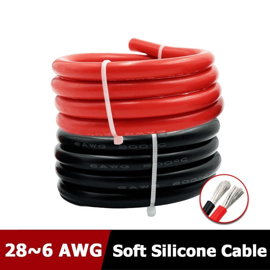 産業用ケーブル、 赤色の極細ソフトシリコンワイヤー。細く柔らかく、折りたたみ可能で、耐高温性錫メッキ銅ケーブル。(18 AWG,1m