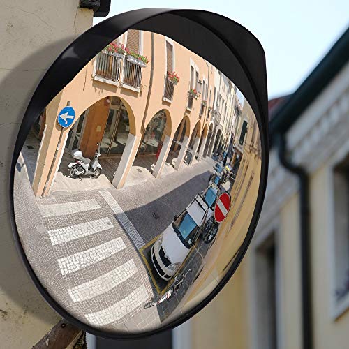 Kiloxa Safety Traffic Mirror, Convex Mirror Outdoor, 12" Acrylic Mirror, Concave Mirror, Corner Mirror Blind Spot Mirror, Office Security Mirror Indoor, Parabolic Mirror, Convex Mirror Indoor #TOP5