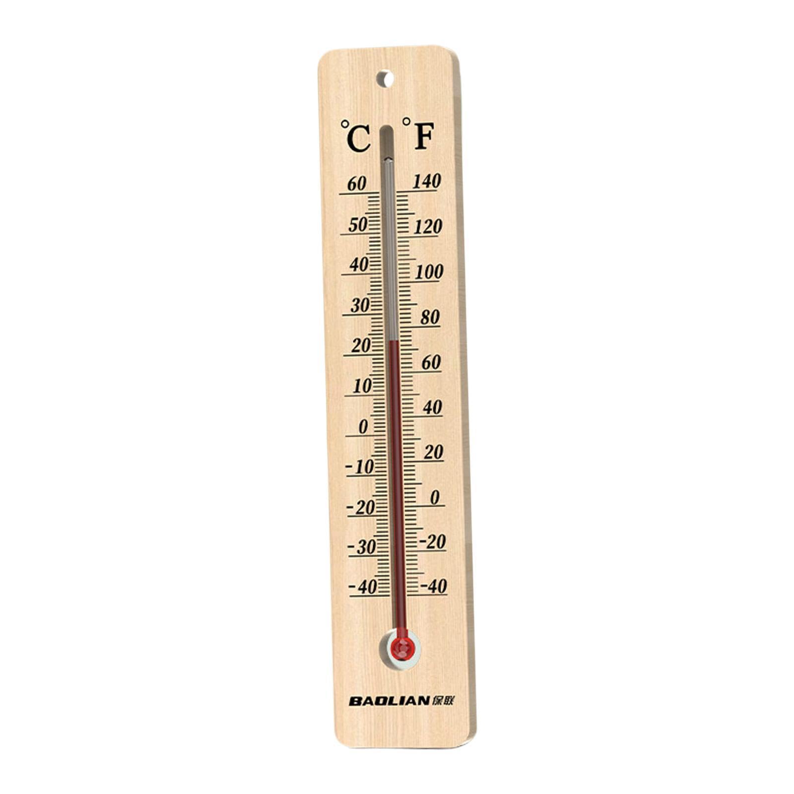 Wooden Wall Thermometer Home Easy Reads Entryway Patio Temperature Gauge 20cmx3.9cmx0.7cm|1 Wall Temperature Gauge-image-13