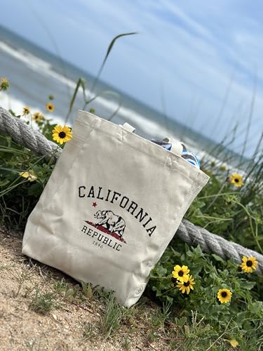 Ink Trendz Vintage California Republic Grunge Bear 10oz. Natural Canvas Cotton Tote2