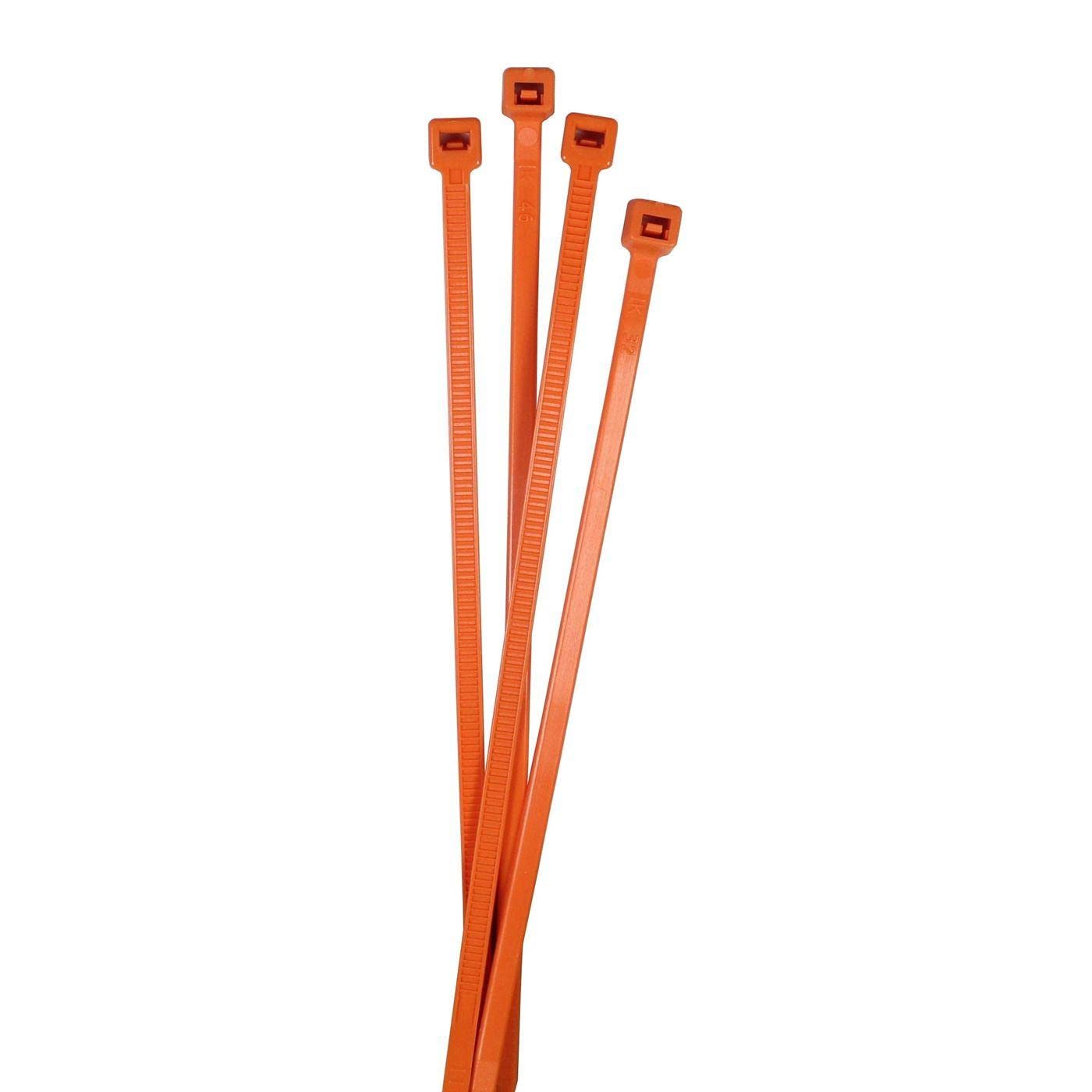100 Stück Kabelbinder Orange – 200 Mm X 4,8 Mm, Nylon, Für PC, Garten & DIY