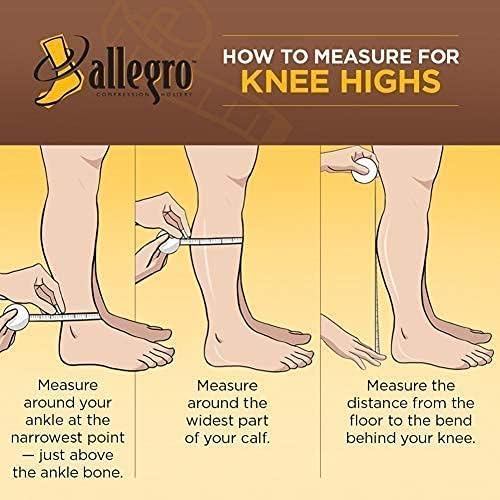 Image of Allegro 20-30 mmHg Firm Knee High Compression Stockings for Men and Women | Support hose with durable fabric and full toe coverage for comfortable everyday wear during work, travel and active days