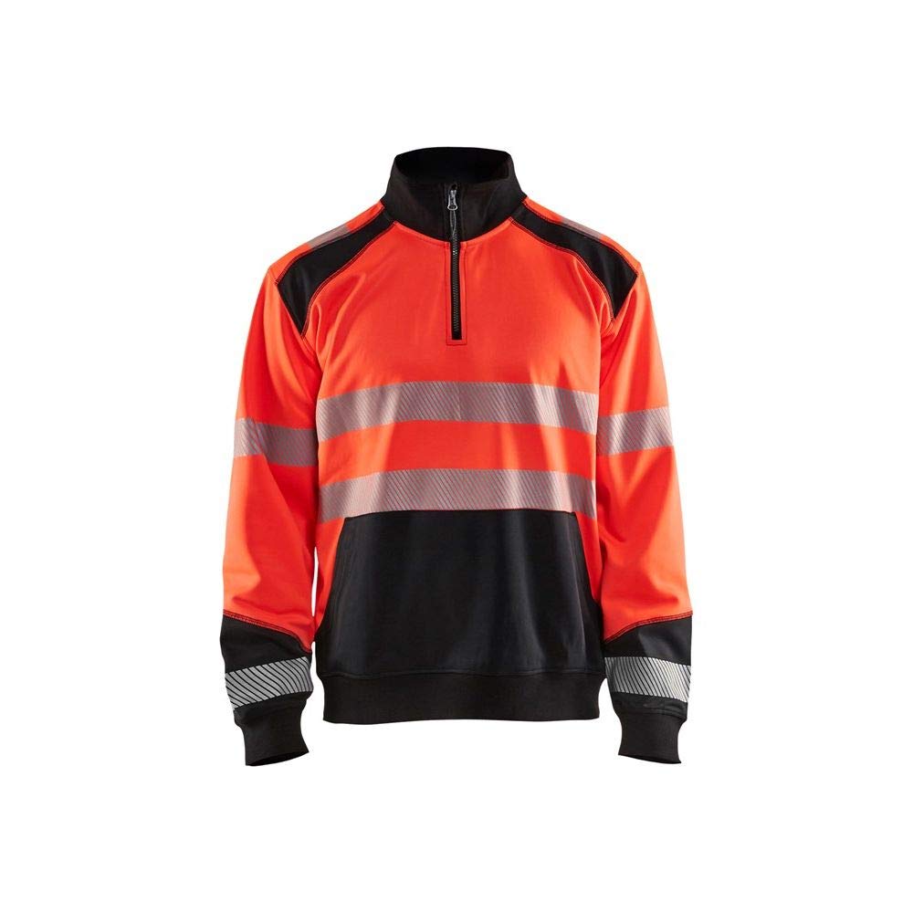 Blaklader 35562528 Sweatshirt Haute VISIBILITÉ avec Fermeture ÉCLAIR, Jaune/Marine, Taille XXL