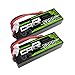 OVONIC Batterie Lipo 2s 5200mAh 50C 7.4V Étui Rigide avec Connecteur Dean Style T pour Avion RC Hélicoptère RC Voiture RC Bateau Hobby (2 Packs)