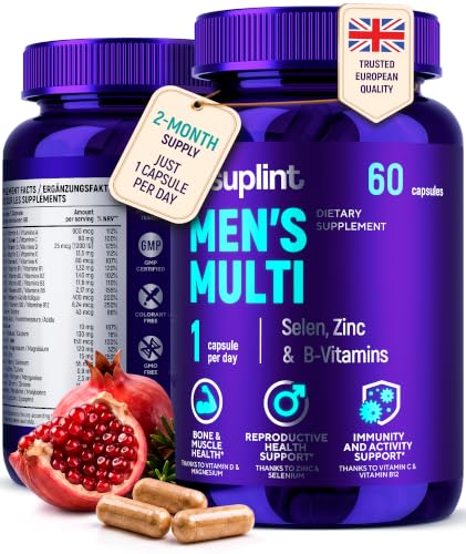 Multivitaminas Hombre Alta Potencia – Complejo Vitamínico Completo A-Z con Vitaminas y Minerales – 60 Cápsulas para 60 Días – Energía, Inmunidad y Salud – Multivitamínico Hombre