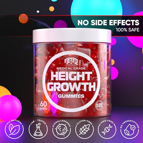 Image of BIOTEQUELAB Height Growth Increase Gummies Vitamins, Grow Tall Supplement, Calcium, Magnesium, Zinc, Ashwagandha, Glucosamine Multivitamin for Teens, Kids, Adults