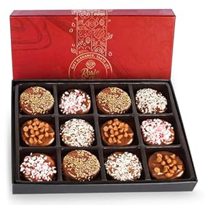 Christmas Gourmet Cookie Gift Box – 12 Premium Cookies with Milk Chocolate & Assorted Flavors, Ideal for Fancy Holiday Gifting and Corporate Appreciation Cookie Gift Baskets