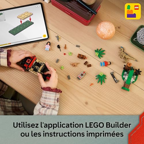 LEGO® Jurassic World 76972 Le vélociraptor et ’évasion en 4x4 - vue 9