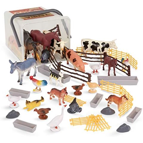 Terra by Battat – Farm Animal Figurines & Accessories – 60Pc Toy Animal Bucket For Kids – Farm Animal Toys – Cows, Pigs, Horses, Cats & More – 3 Years + – Country World Cover