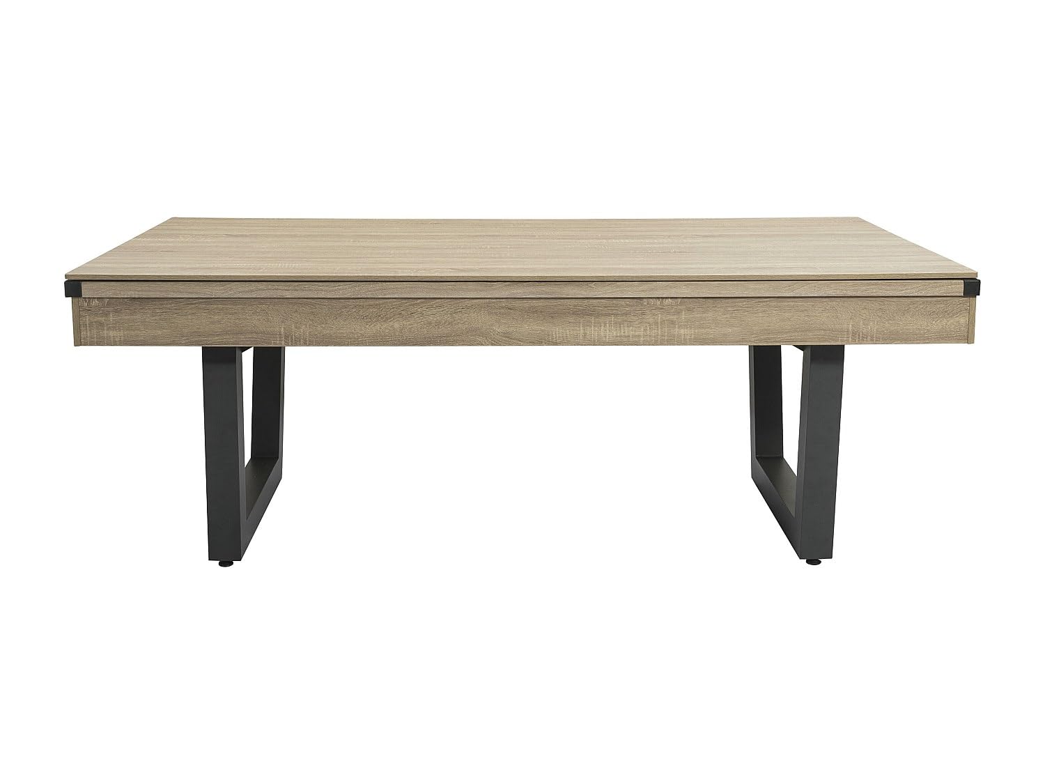 Vente-unique - Billar 6 plazas Melian - MDF - Negro, Color Natural Claro