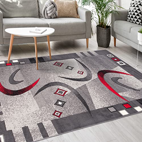 Mazovia Alfombra Moderna - Modern Alfombra de Salón Grande de Pelo Corto - Alfombras de Habitación de Matrimonio, Dormitorio y Comedor - Alfombras Salón - Gris 250 x 300 cm