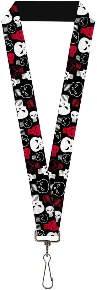 Lanyard Punisher Logo5 Collage Black White Red