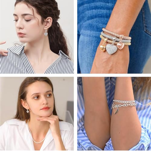 stino 100 Gram Metal Charms for Jewelry Making, Silver & Gold, Bulk Pack for Bracelets, Necklaces, Crafts