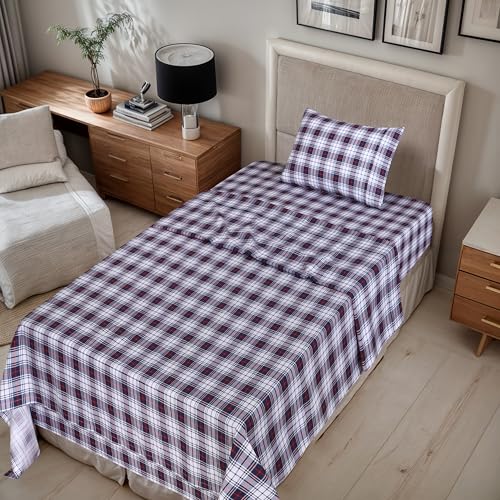 RUVANTI 100% Cotton Twin Sheets Set, 3 Pieces, Soft & Breathable Percale Weave Bedding, Deep Pocket 16", Hotel Standard, Crisp Cool Feel, Durable, Perfect Floral Bed Sheet, Prussian