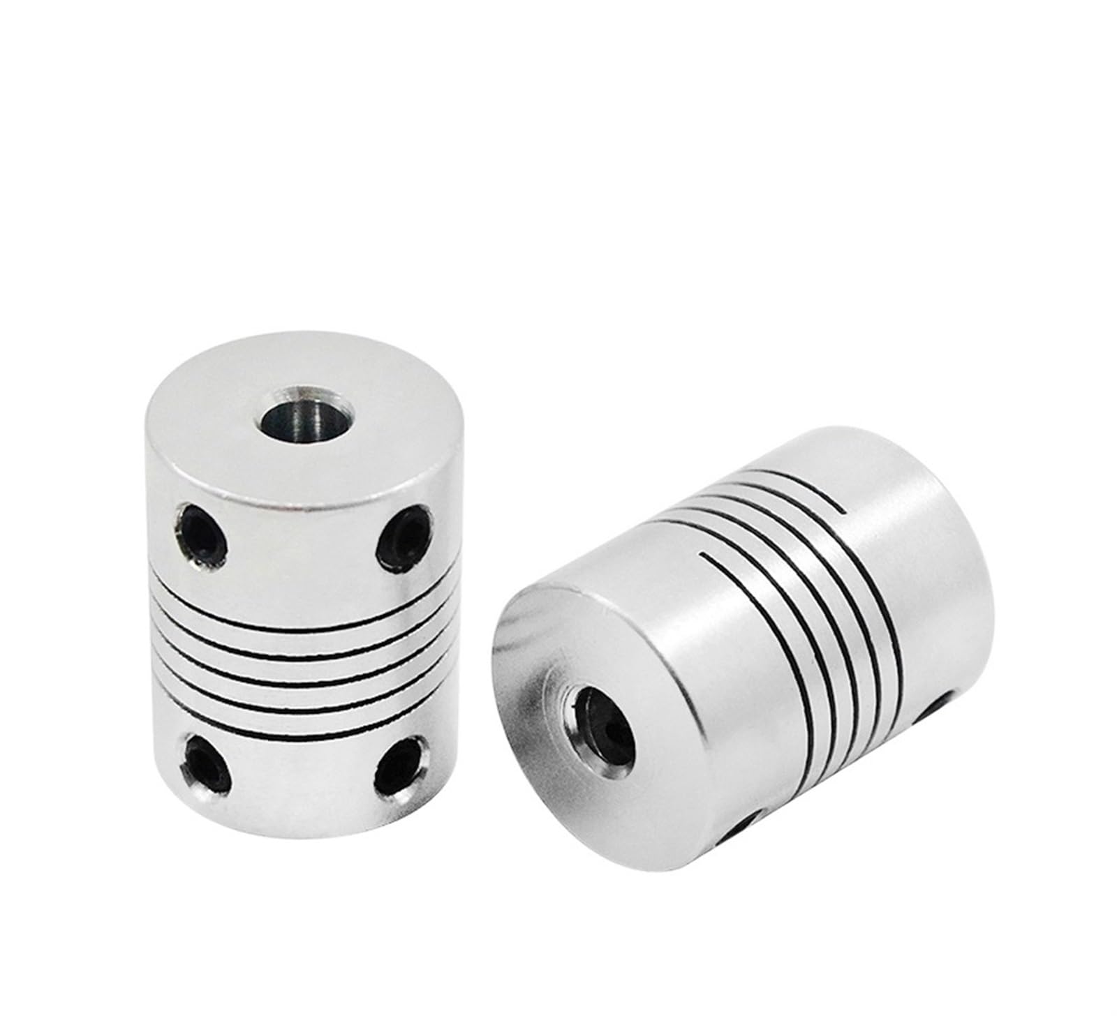 Rigid Coupling,Stainless Steel Rigid Coupling 1pcs D19L25 Aluminum CNC Motor Shaft Coupler Flexible Coupling(5x8(Silver))