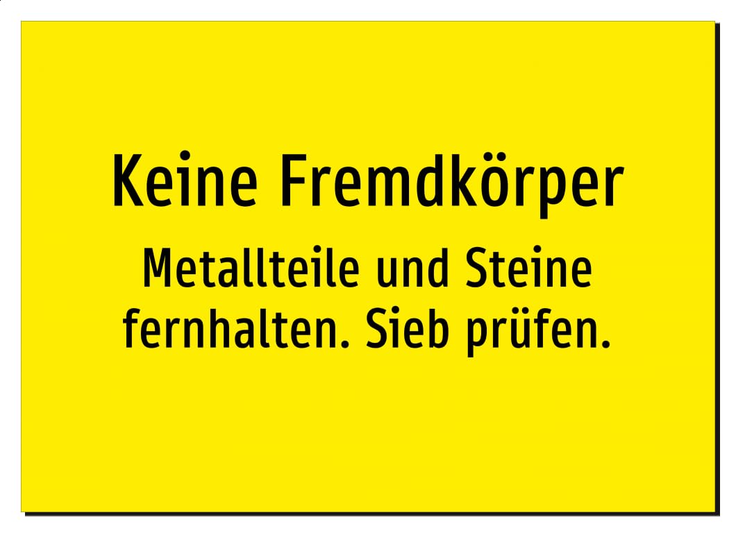 41289-DE-T-06 | Keine Fremdkörper - Metallteile und Steine fernhalten
