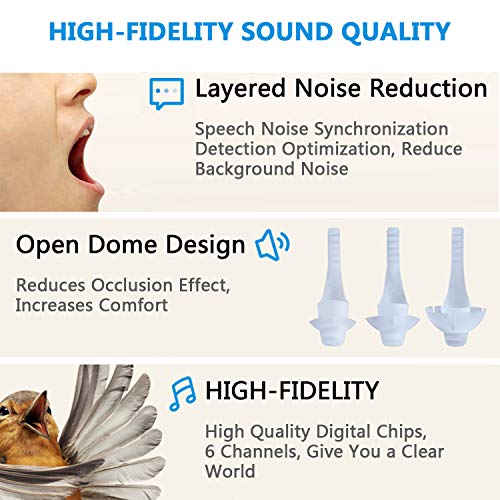 BLJ Hearing Amplifier Sound Amplifier with Digital Noise Reduction and Feedback Cancellation (Left Ear-Blue)