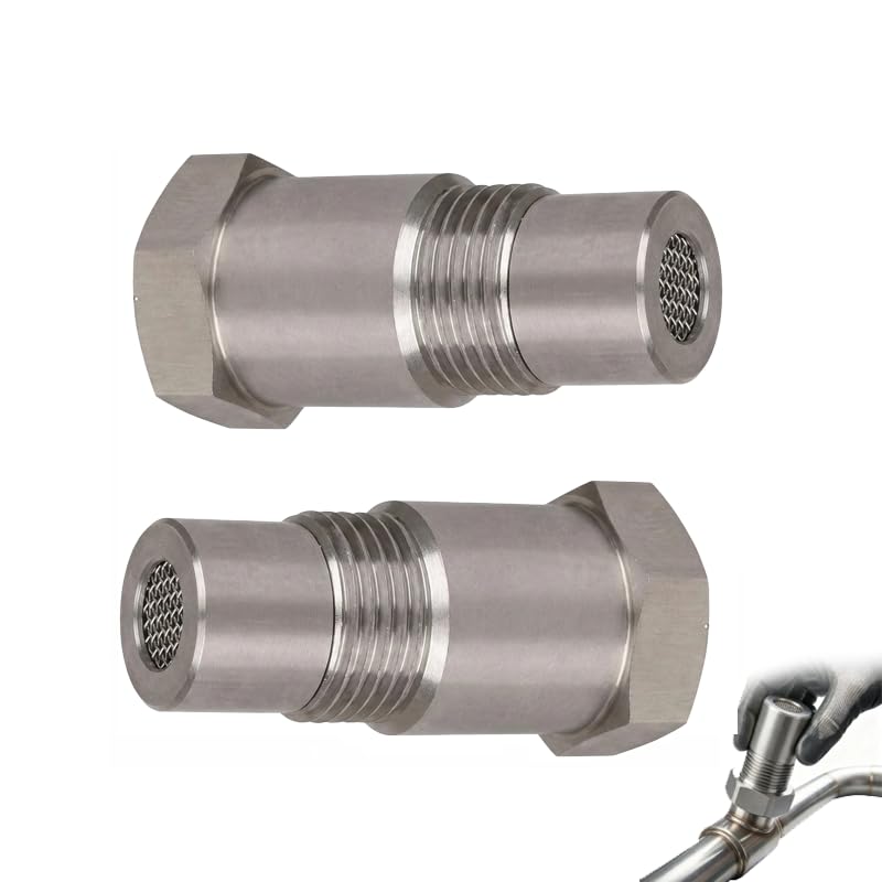 2 Piezas Adaptador Sensor de Oxígeno O2 M18 x 1,5 x 45mm, Adaptadores para Sondas de Sistema de Escape para Coches y Camiones, Mejora de Rendimiento y Eficiencia de Combustible, Instalación Fácil