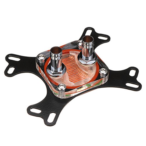 Ochoos 50mm Copper Base CPU Water Cooling Block Waterblock with 2 Pagodas for AM4