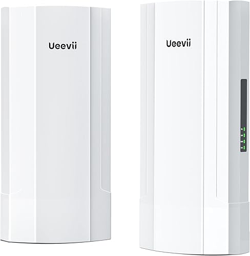 Puente inalámbrico de 12 KM, 5.8 G de largo alcance 900 mbps CPE punto a punto de alta velocidad para exteriores con doble puerto Gigabit, chip