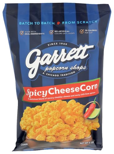Garrett Brands Spicy Cheese Popcorn 5 oz (Pack of 9)