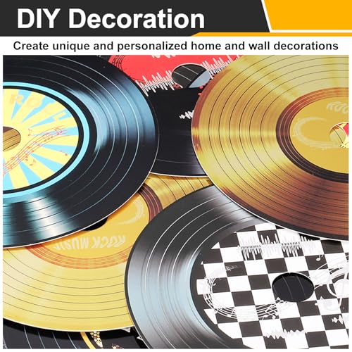 Discos de vinilo decorativos de PVC negro para ambientación retro de CD 5