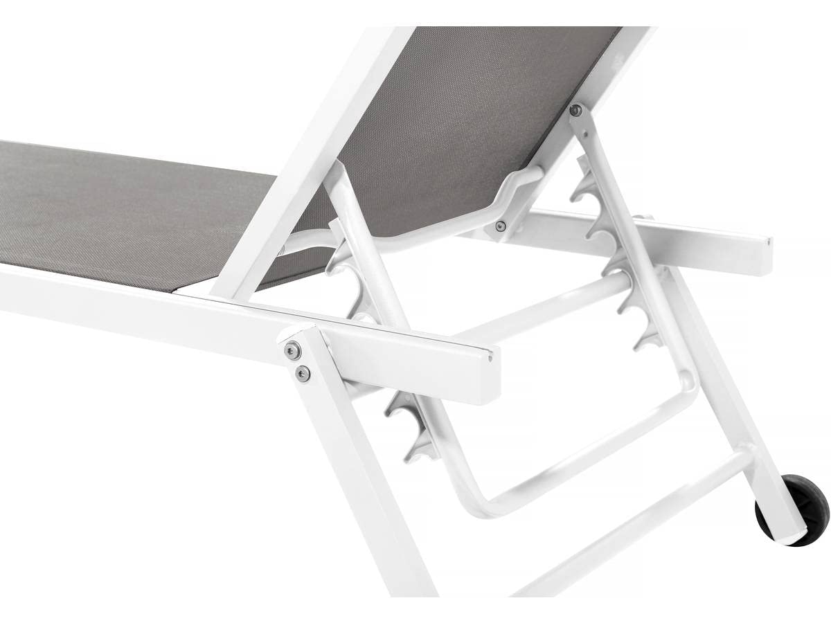 Habitat et Jardin Tumbonas en textileno y Aluminio Jolia - Phoenix - Lote de 2 - Gris/Blanco