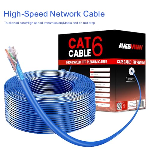 Cable Ethernet CAT 6 FTP Plenum 1000ft Azul miniatura 3