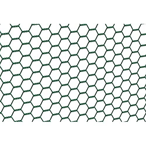 Alberts 614249 Tela metálica de malla hexagonal, Distintas longitudes y alturas - disponible en diferentes colores, Verde, Mallas 25 x 25 mm, Altura 100 cm, Longitud 10 m
