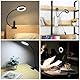 Leselampe mit Klemme, 3 Lichtmodi & 10 Helligkeitsstufen, Flexible 360° Schwanenhals-Lampe, Energiesparend, USB-Buchlampe für Nachttisch, Bett, Büro, Schreib- und Klemmleuchte 50 cm