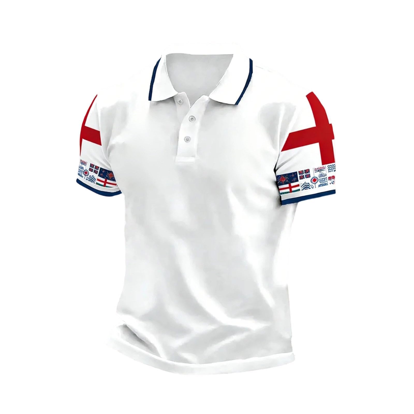 England St George's Cross Polo Shirt Classic Polo Shirt with Red England Flag Design Perfect for Football Fans Comfortable for Everyday Wear and Matches