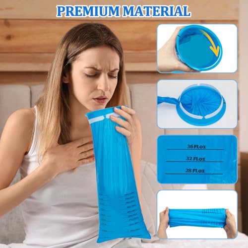 Image of 25 Pack Vomit Bags Disposable, Emesis Bags Portable, 1000ml Throw-Up Leak-Proof - Blue Barf & Puke Bag for Cars, Travel, and Planes