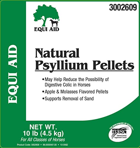 Farnam Equi Aid Natural Horse Psyllium Pellets Supplement, Supports Removal of Sand & Dirt From the Ventral Colon, 10 Pounds, 32 Scoops - Image 4