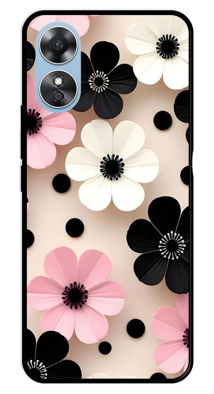 AARFAA Compatible for Oppo A17 Mobile Phone Back Cover Case for Metal | for Boys Girls |Paper Flower Printed Rubber Silicone Soft TPU Sides with Camera Protection AARFAA Compatible for Oppo A17 Mobile Phone Back Cover Case for Metal | for Boys Girls |Paper Flower Printed Rubber Silicone Soft TPU Sides with Camera Protection