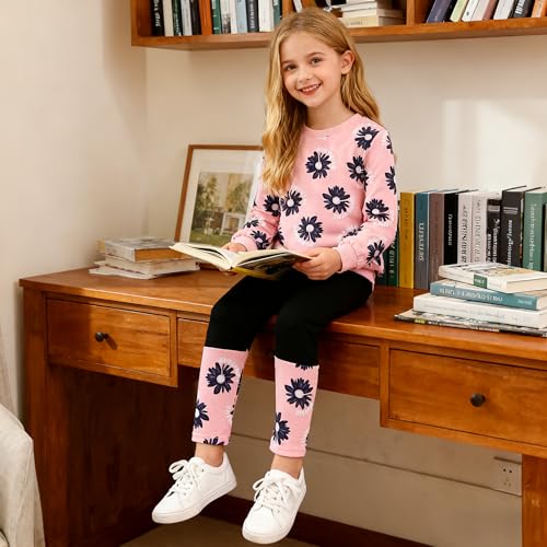Image of Kids Toddler Girl Clothes Heart Letter Print Long-sleeved round collar top+Letter Print Pants Outfits Set