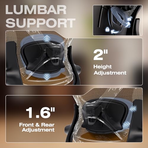 ELABEST X100 Ergonomic Office Chair with Footrest, Big and Tall Home Desk Chair with 5D Flip-Up Arms, Adjustable 3D Lumbar Support,High Back Rolling Computer Chair, Swivel Mesh Chairs