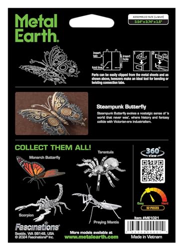 Metal Earth Steampunk Butterfly 3D Metal Model Kit Fascinations - Image 7